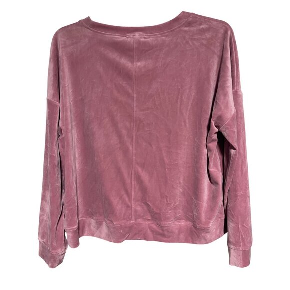 Cable & Gauge Studio XL Velour Mauve Long Sleeve Pullover Sweatshirt Womens XL - Picture 2 of 5